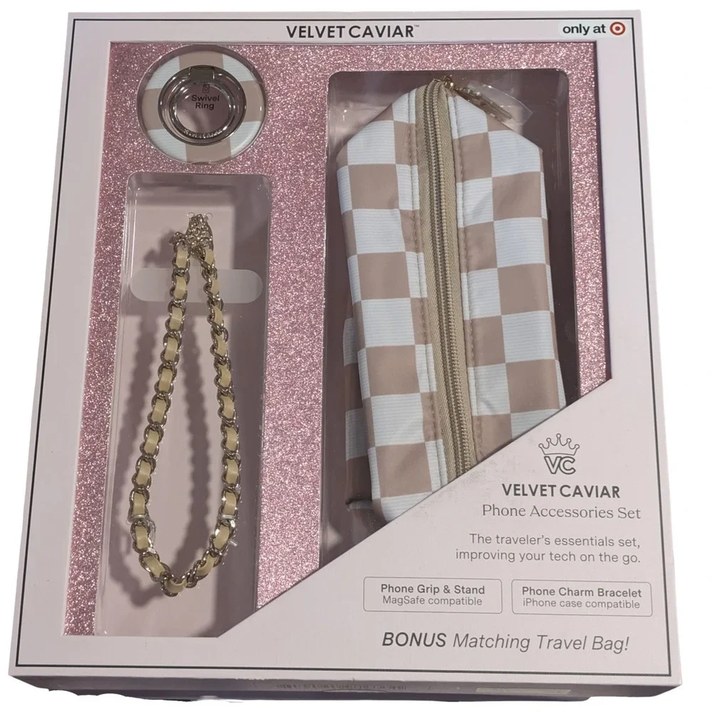 VELVET CAVIAR Phone Accessories Set - Nude Vibe Check‎ New Sealed